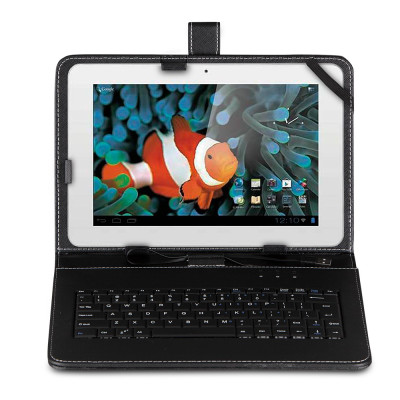 KEYBAN Pouzdro na tablet 10 - 10.1", s klávesnicí, koženkové, USB micro, černé