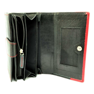 Černá dámská kožená peněženka s pruhem