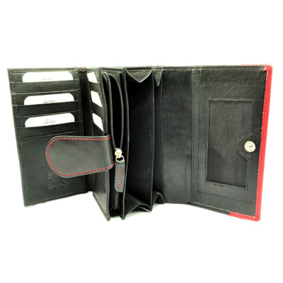 Černá dámská kožená peněženka s pruhem