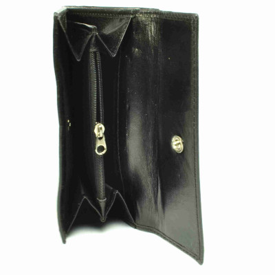 Černá kožená dámská peněženka