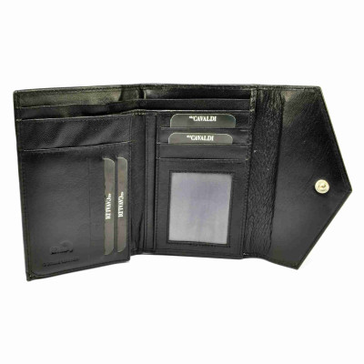 Černá kožená dámská peněženka