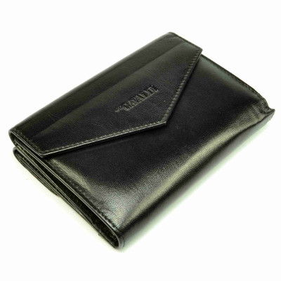 Černá kožená dámská peněženka