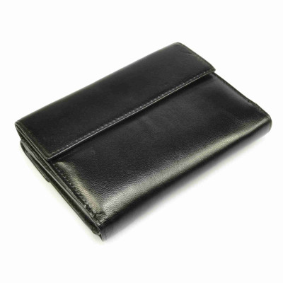 Černá kožená dámská peněženka