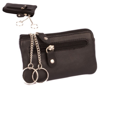 Černá kožená klíčenka