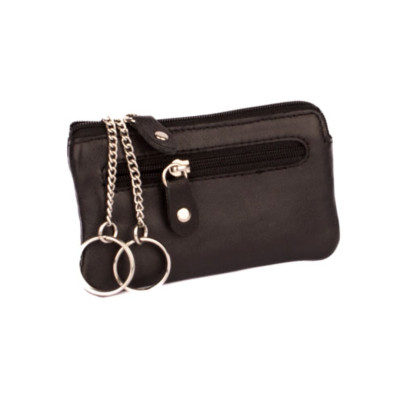 Černá kožená klíčenka