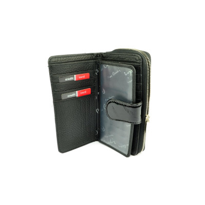 Černá kožená peněženka dámská