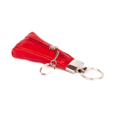Červená kožená klíčenka