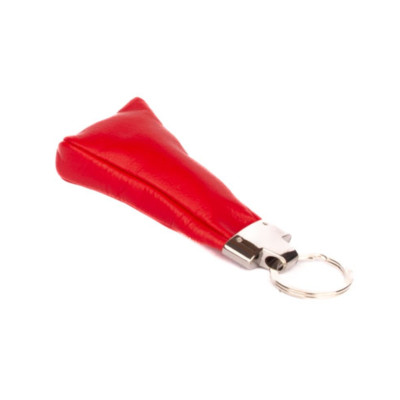 Červená kožená klíčenka
