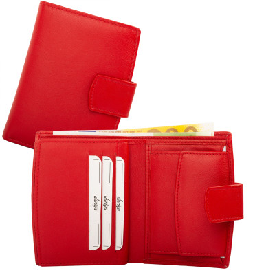 Červená peněženka kožená dámská