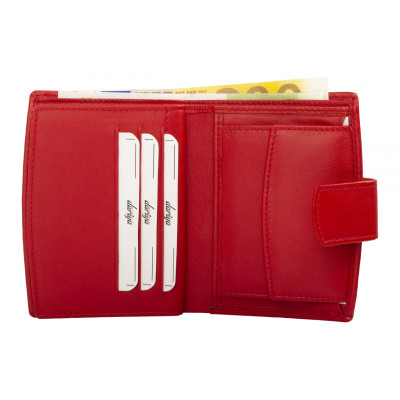 Červená peněženka kožená dámská