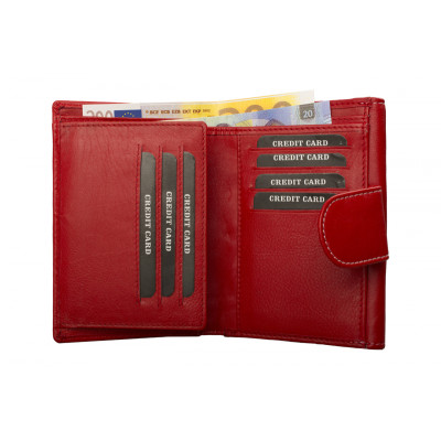 Dámská červená kožená peněženka