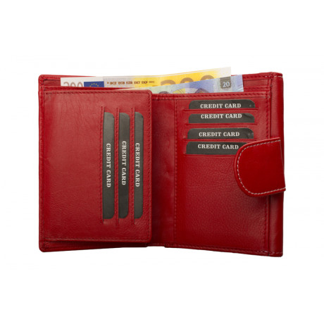 Dámská červená kožená peněženka