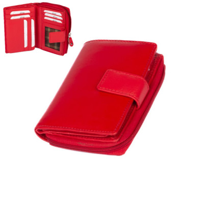 Dámská kožená peněženka červená