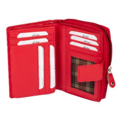 Dámská kožená peněženka červená