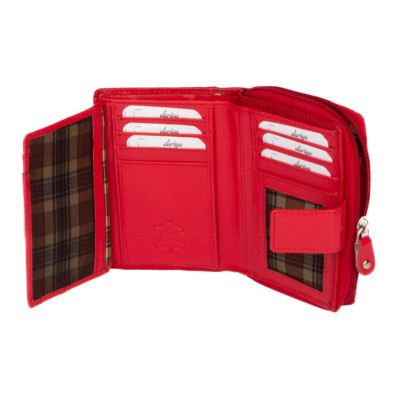 Dámská kožená peněženka červená