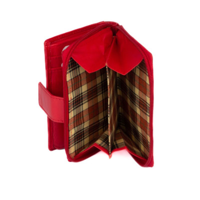 Dámská kožená peněženka červená