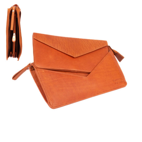 Dámská kožená peněženka světle hnědá