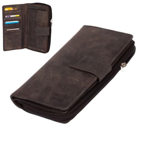 Dámská luxusní kožená hnědá peněženka