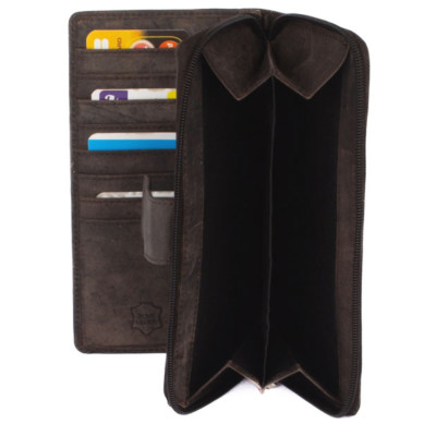 Dámská luxusní kožená hnědá peněženka