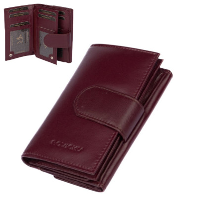 Fialová kožená dámská peněženka s přezkou