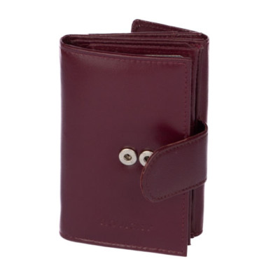 Fialová kožená dámská peněženka s přezkou