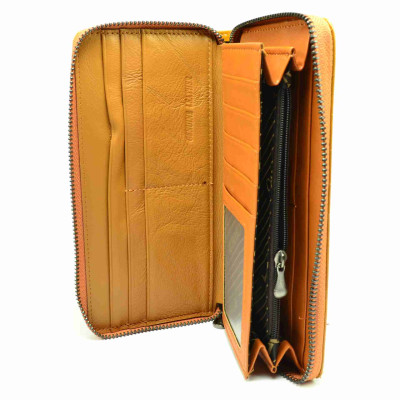 Hnědá dámská kožená peněženka