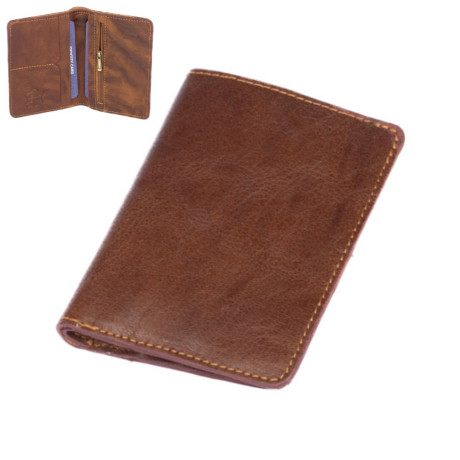 Hnědá kožená dokladovka