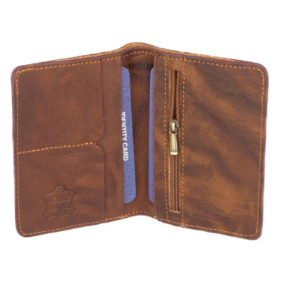 Hnědá kožená dokladovka