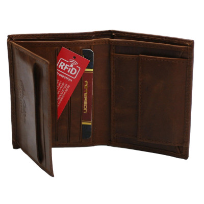 Hnědá kožená pánská peněženka