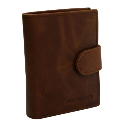 Hnědá kožená pánská peněženka s přeskou