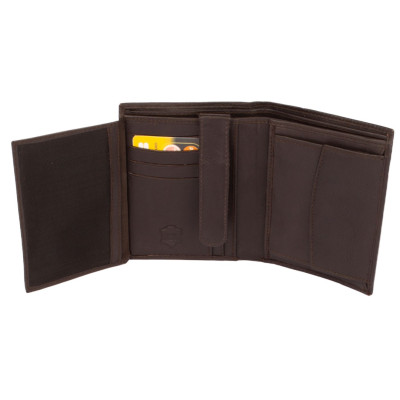 Hnědá kožená peněženka pánská