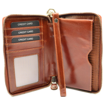 Hnědá peněženka kožená dámská