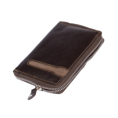 Hnědá peněženka pánská na zip