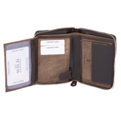 Hnědá peněženka pánská na zip