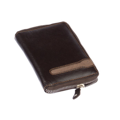 Hnědá peněženka pánská na zip