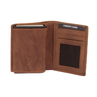 Hnědé kožené luxusní pouzdro na karty