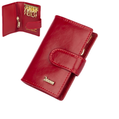 Klíčenka červená kožená