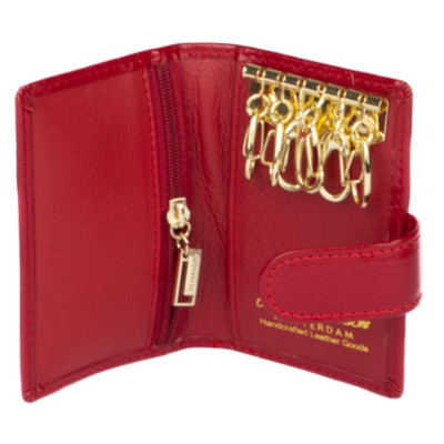 Klíčenka červená kožená