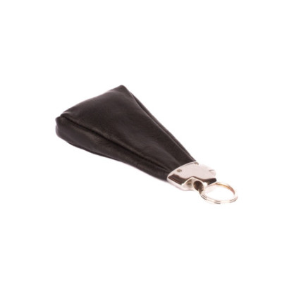 Kožená černá klíčenka