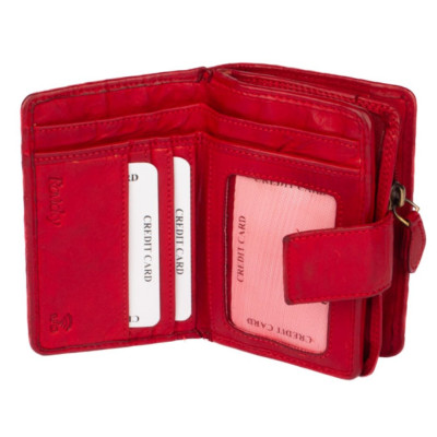 Kožená dámská červená peněženka
