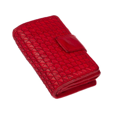 Kožená dámská červená peněženka