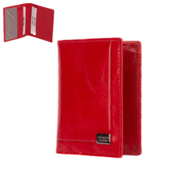 Kožená dokladovka červená