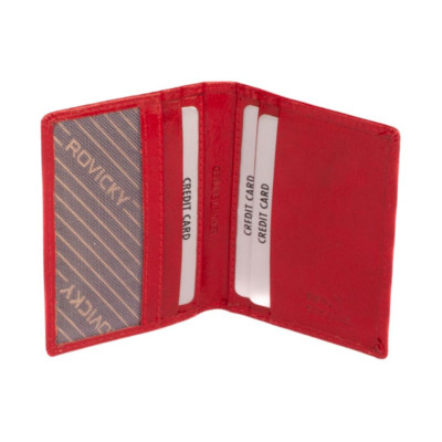 Kožená dokladovka červená