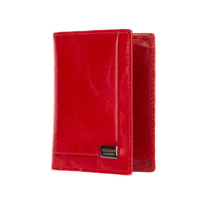 Kožená dokladovka červená