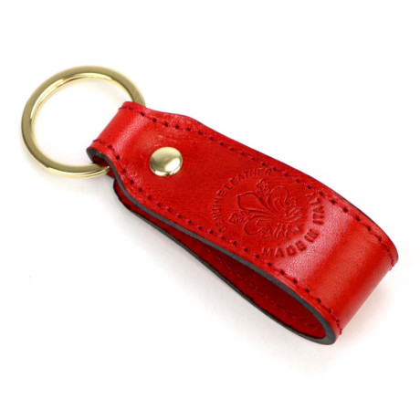 Kožená klíčenka červená