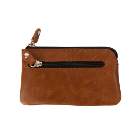 Kožená klíčenka světle hnědá