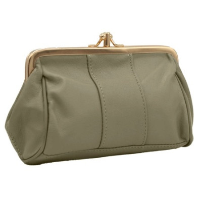 Kožená peněženka na mince béžová