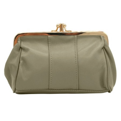 Kožená peněženka na mince béžová