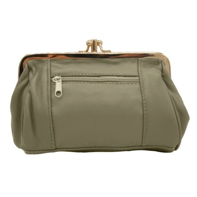 Kožená peněženka na mince béžová