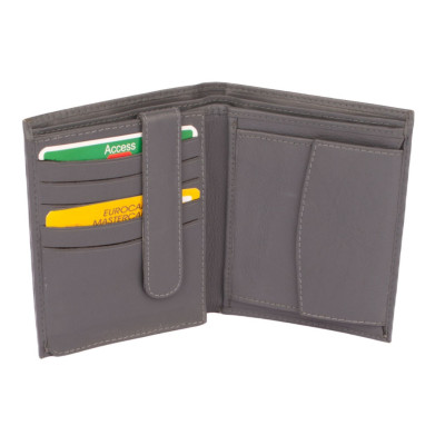 Kožená šedá peněženka pánská